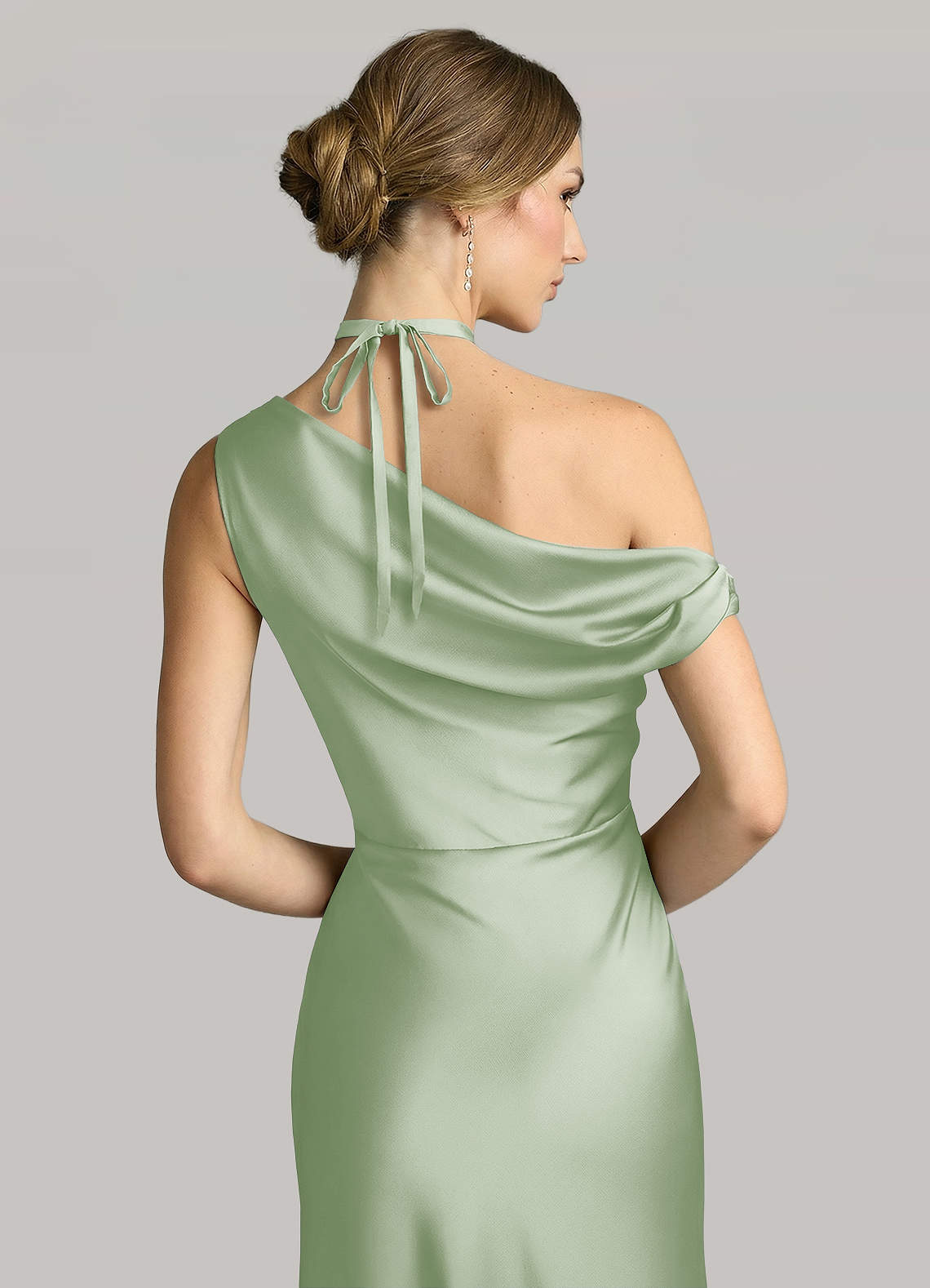 Matching Color Matte Satin Rose Flower Rope Necklace — Dusty Sage — 图 94/124