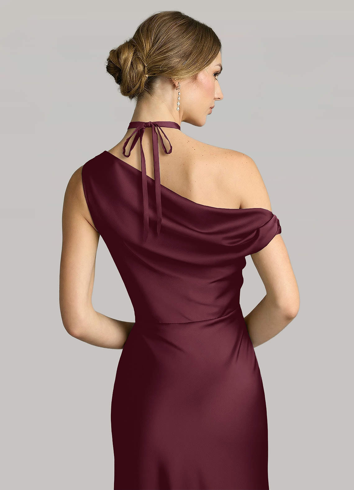 Matching Color Matte Satin Rose Flower Rope Necklace — Cabernet — 图 118/124