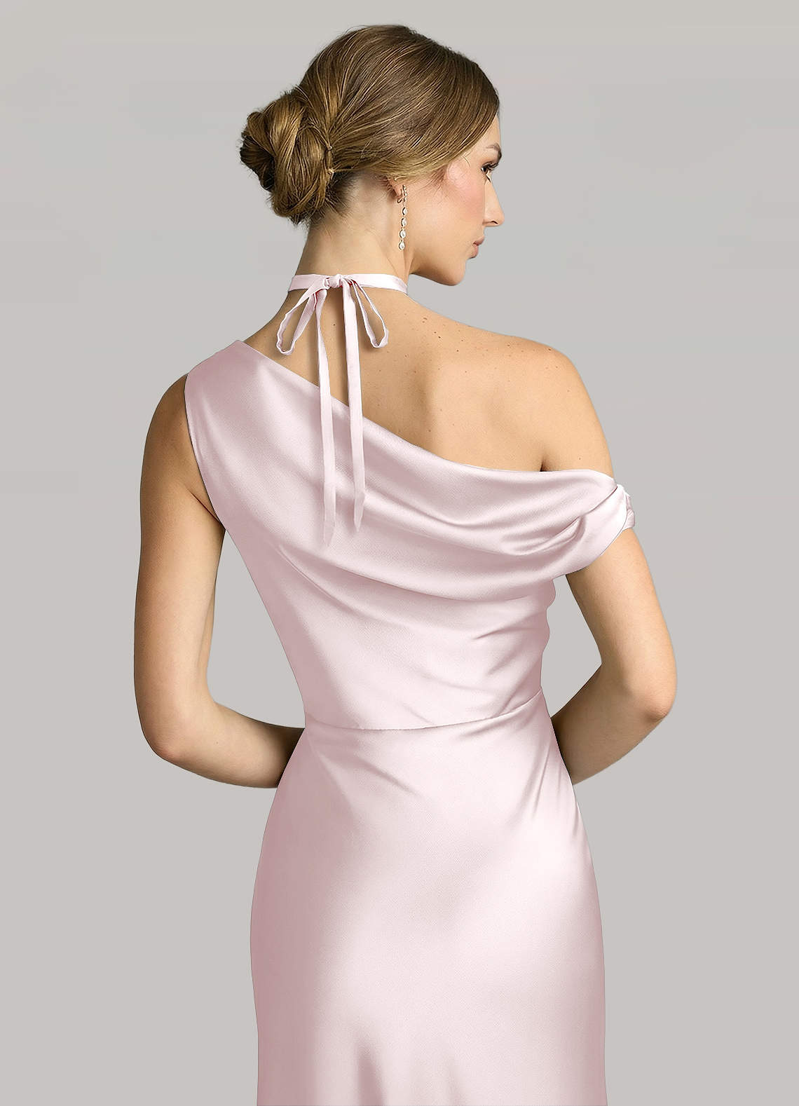 Matching Color Matte Satin Rose Flower Rope Necklace — Blushing Pink — 图 109/124