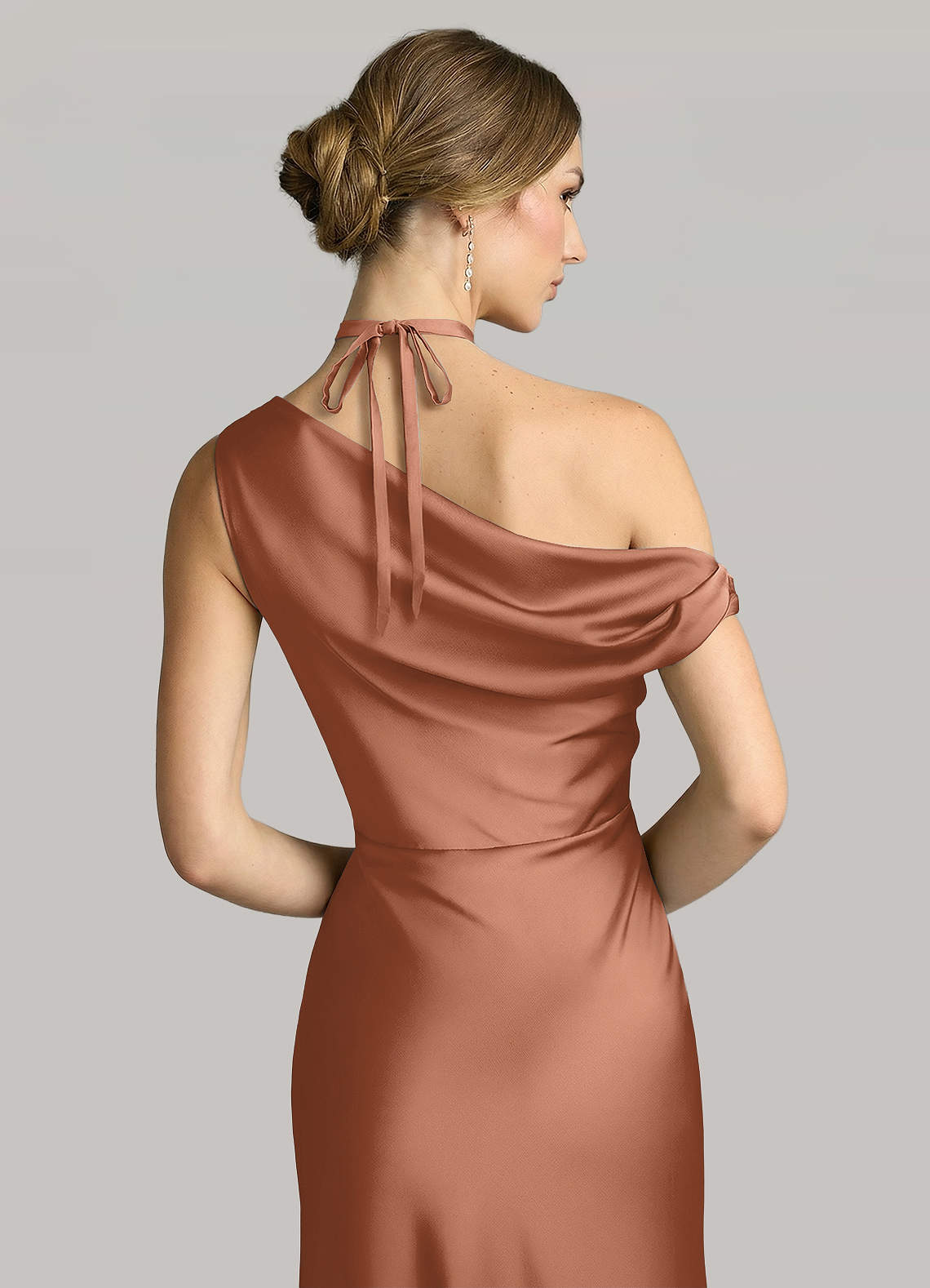 Matching Color Matte Satin Rose Flower Rope Necklace — Bronzer — 图 122/124