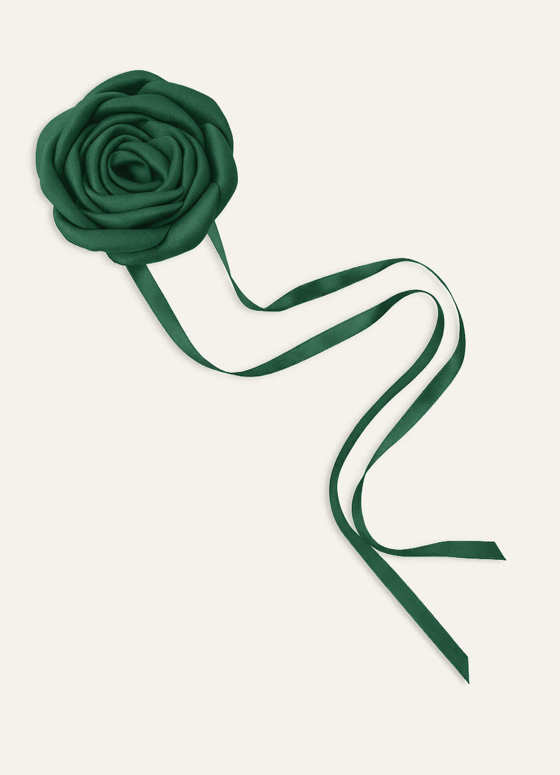 Matching Color Matte Satin Rose Flower Rope Necklace — Dark Green — 图 7/124