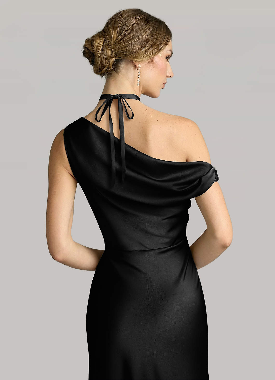Matching Color Matte Satin Rose Flower Rope Necklace — black — 图 124/124