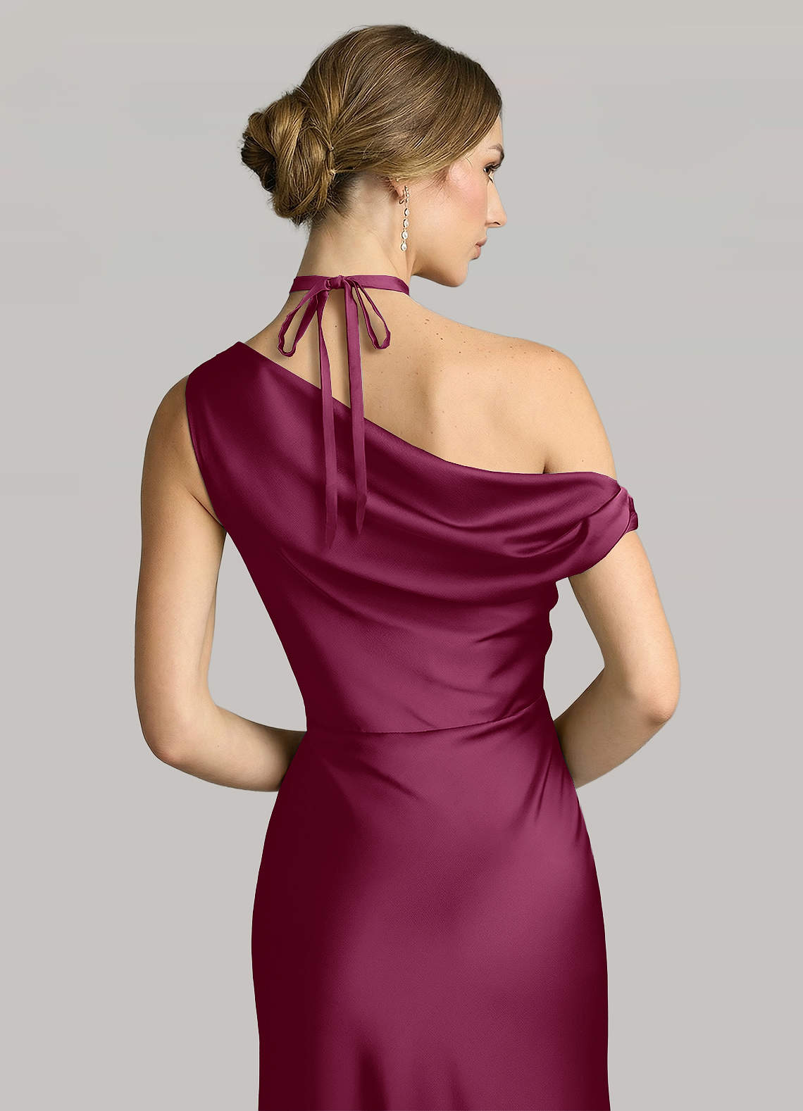 Matching Color Matte Satin Rose Flower Rope Necklace — Mulberry — 图 115/124