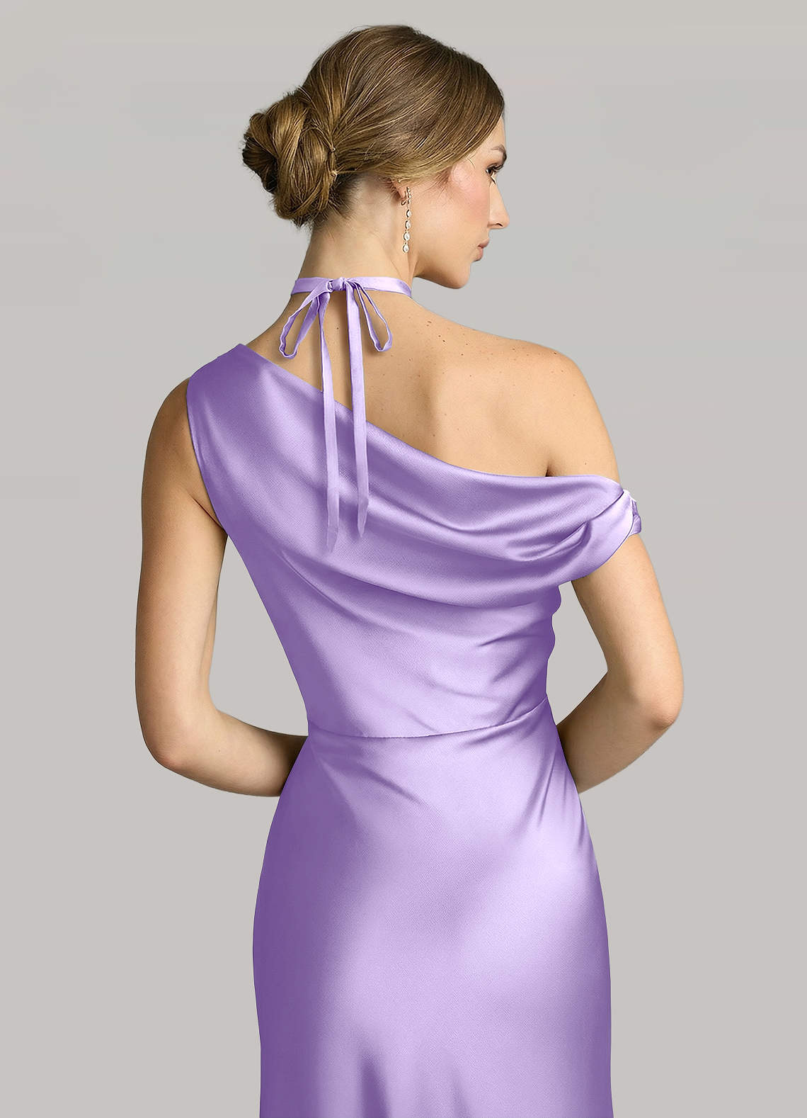 Matching Color Matte Satin Rose Flower Rope Necklace — Lilac — 图 112/124