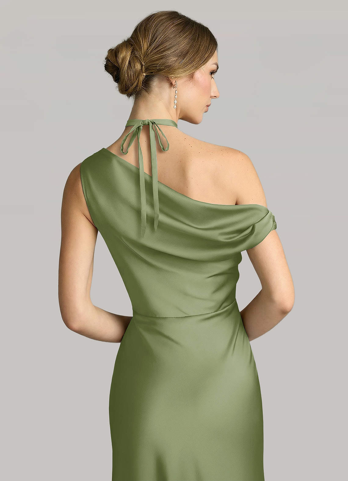 Matching Color Matte Satin Rose Flower Rope Necklace — Pistachio — 图 98/124
