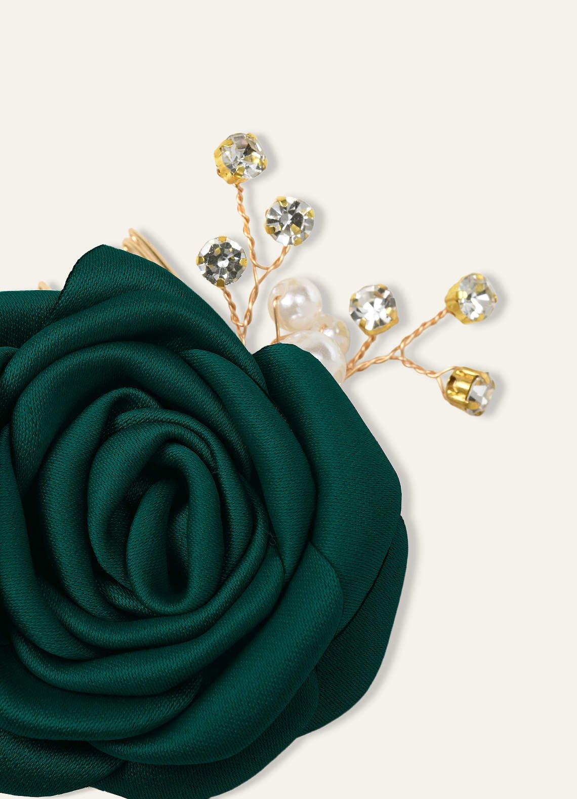 Matching Color Matte Satin Rose Hairpin Set — Pine — 图 132/244