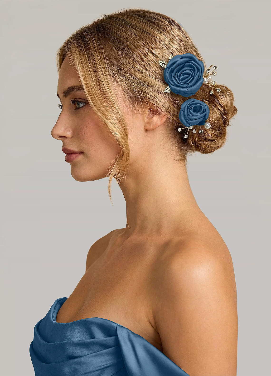 Matching Color Matte Satin Rose Hairpin Set — Bermuda — 图 202/244
