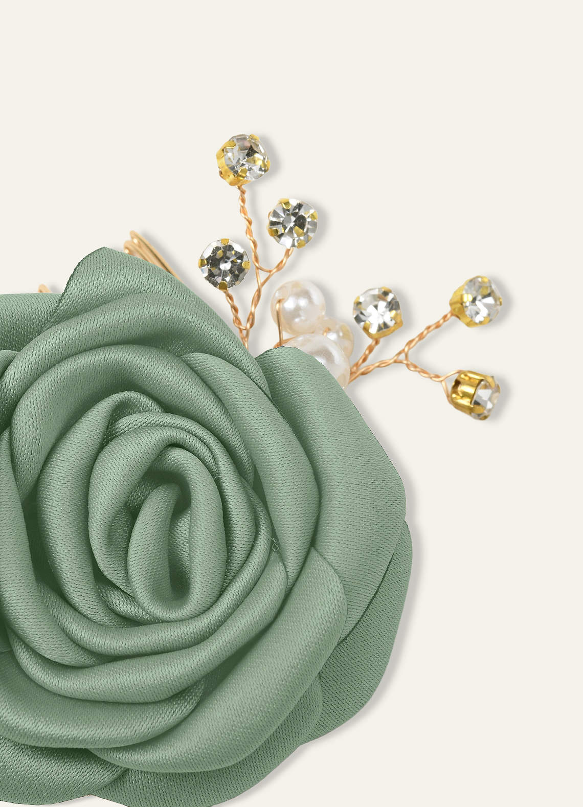 Matching Color Matte Satin Rose Hairpin Set — matcha — 图 126/244