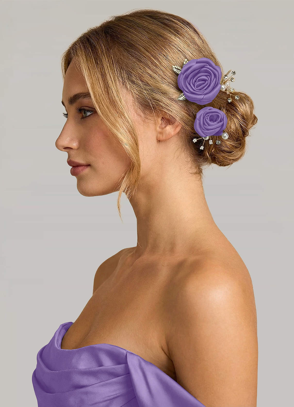 Matching Color Matte Satin Rose Hairpin Set — Tahiti — 图 218/244
