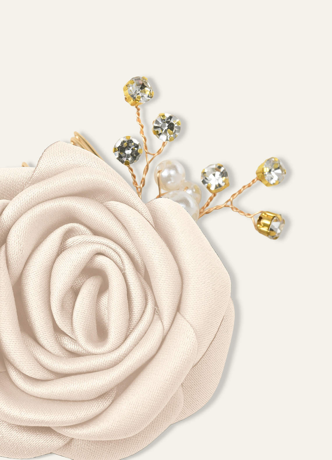 Matching Color Matte Satin Rose Hairpin Set — White Alabaster — 图 178/244