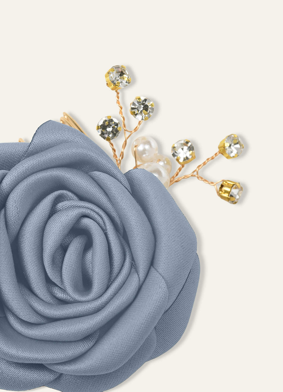 Matching Color Matte Satin Rose Hairpin Set — dusty blue — 图 138/244