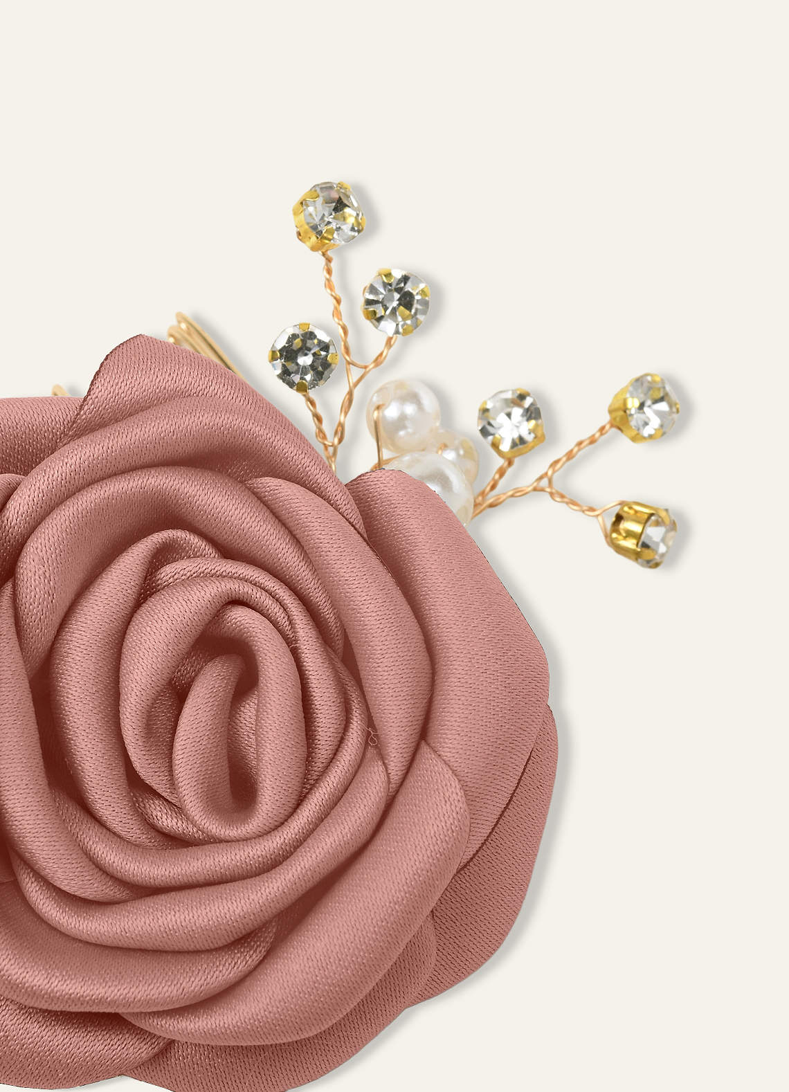Matching Color Matte Satin Rose Hairpin Set — Cedar Rose — 图 152/244