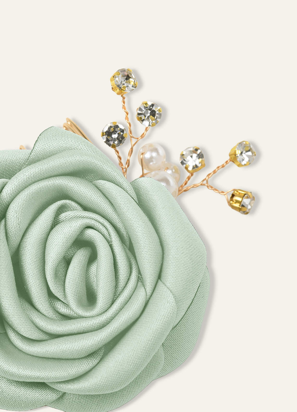 Matching Color Matte Satin Rose Hairpin Set — Agave — 图 125/244