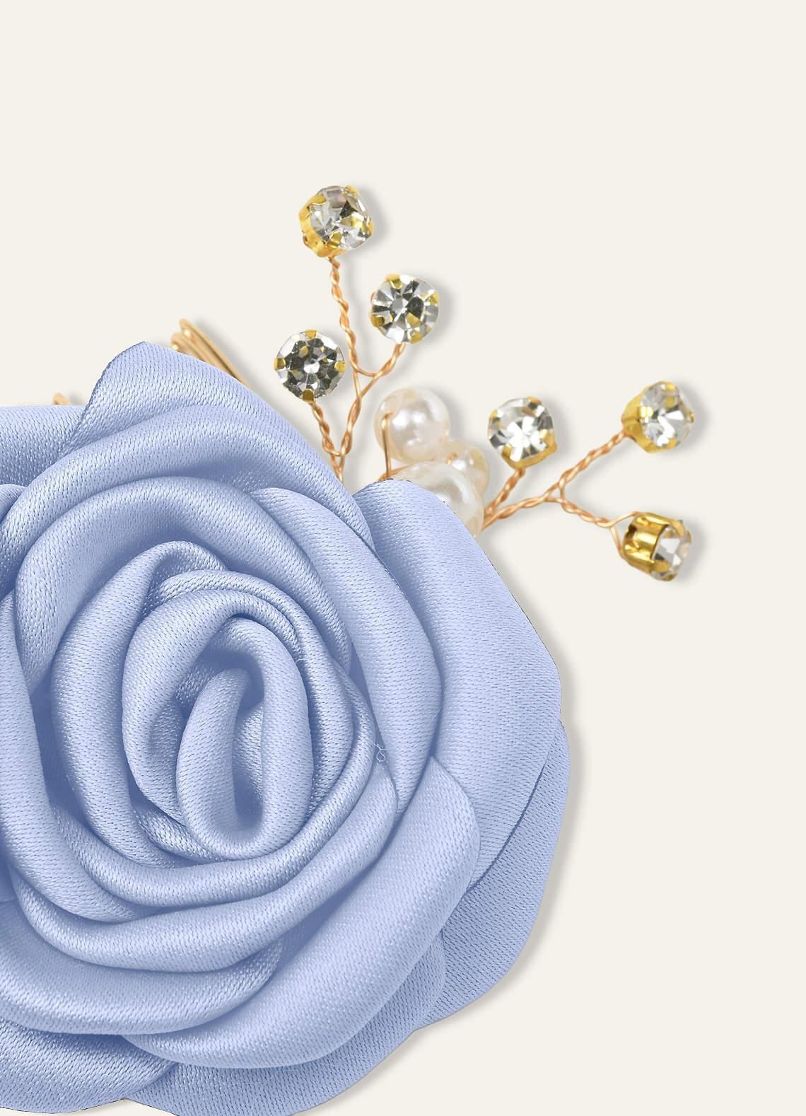 Matching Color Matte Satin Rose Hairpin Set — Ice — 图 182/244