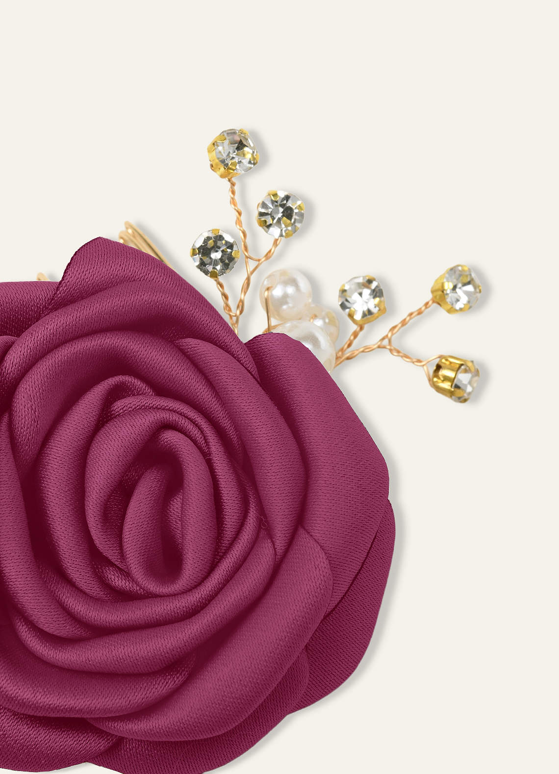 Matching Color Matte Satin Rose Hairpin Set — Mulberry — 图 164/244