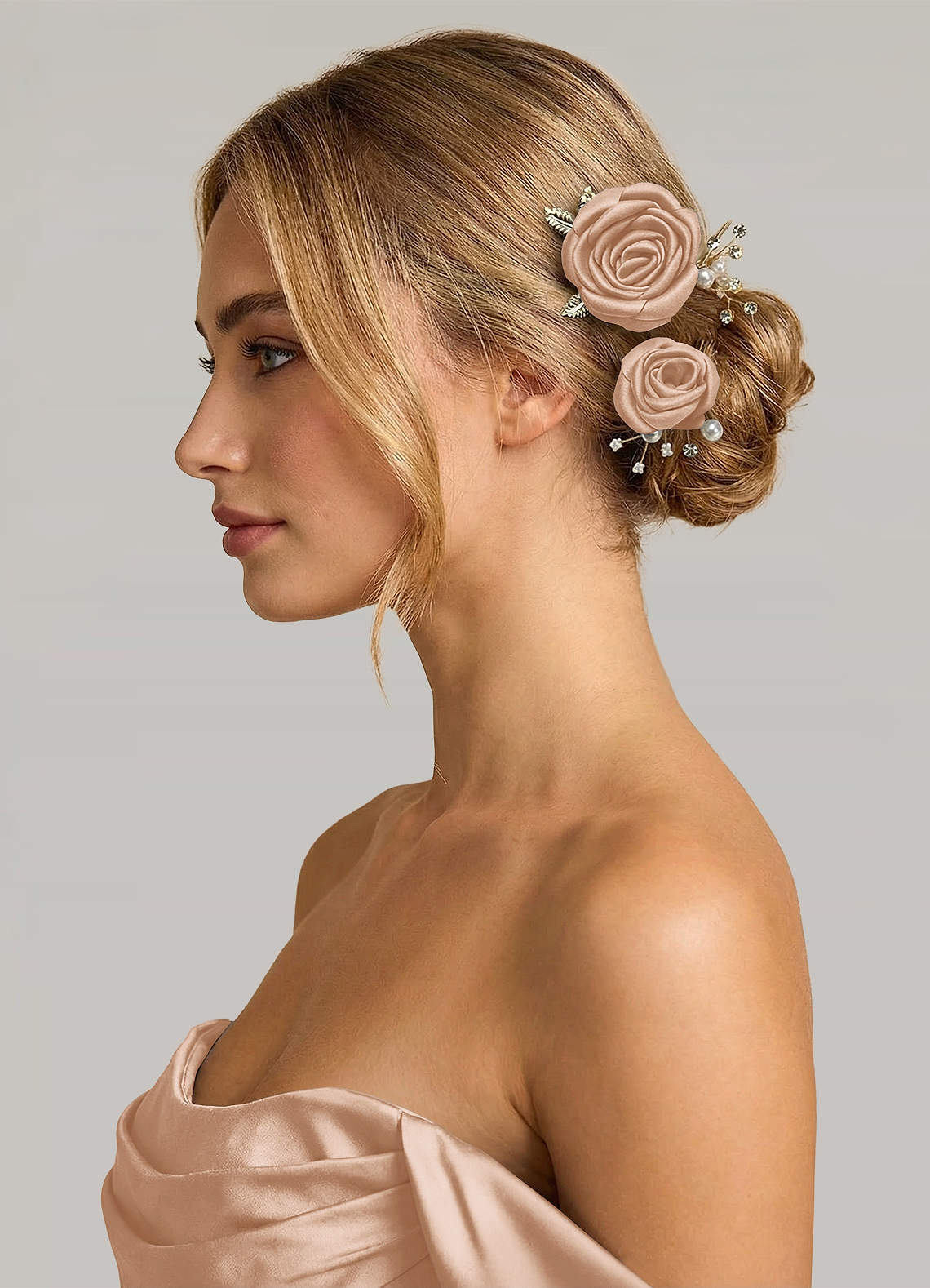 Matching Color Matte Satin Rose Hairpin Set — English Rose — 图 210/244