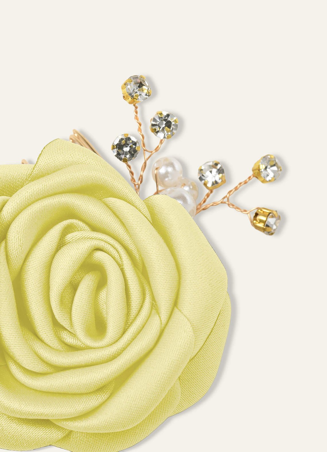 Matching Color Matte Satin Rose Hairpin Set — Lemon Sorbet — 图 175/244