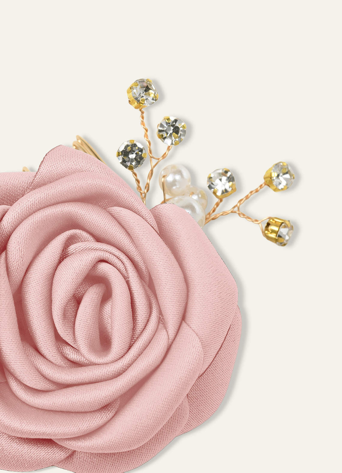 Matching Color Matte Satin Rose Hairpin Set — rose gold — 图 148/244