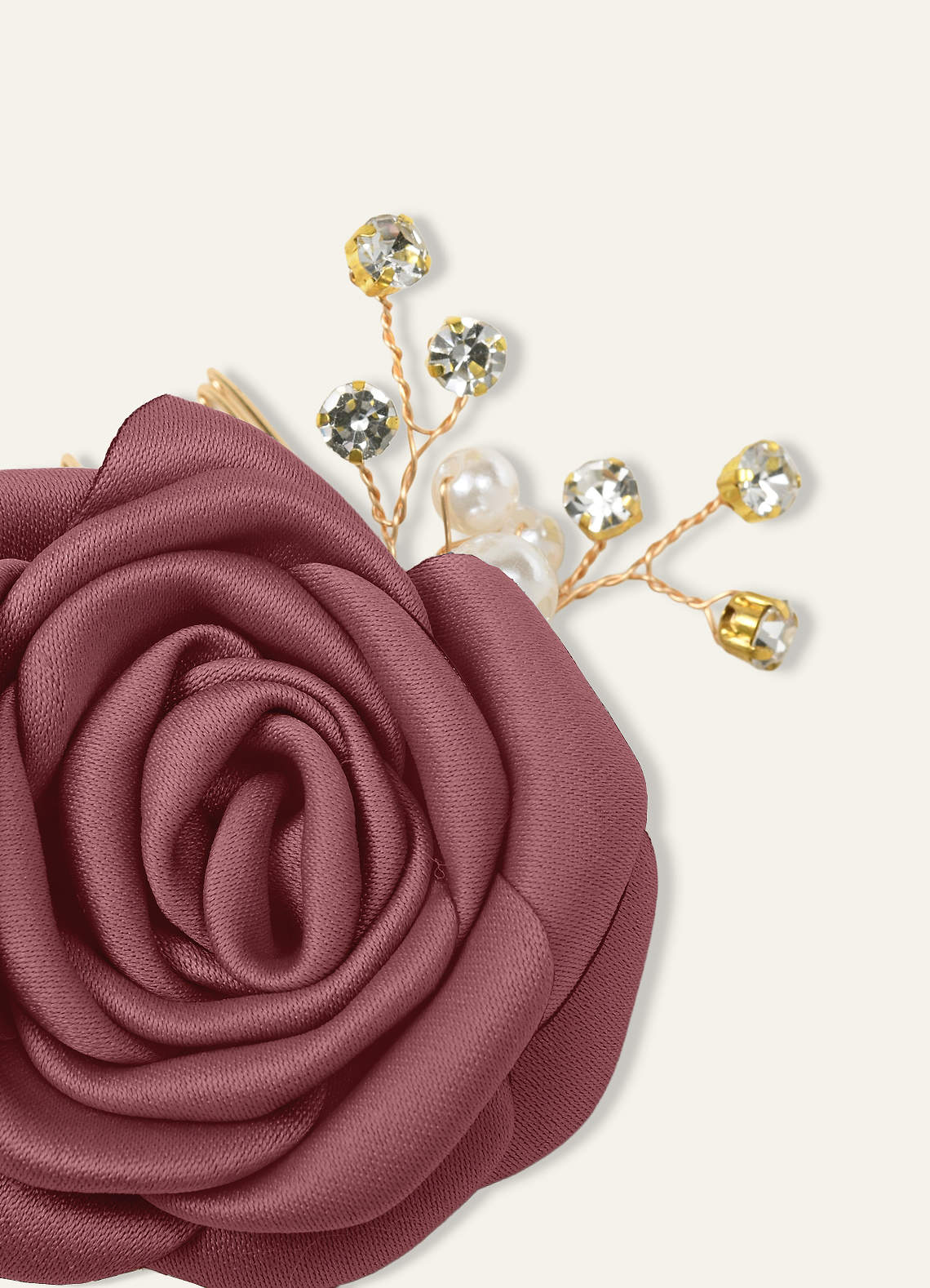 Matching Color Matte Satin Rose Hairpin Set — Desert Rose — 图 160/244