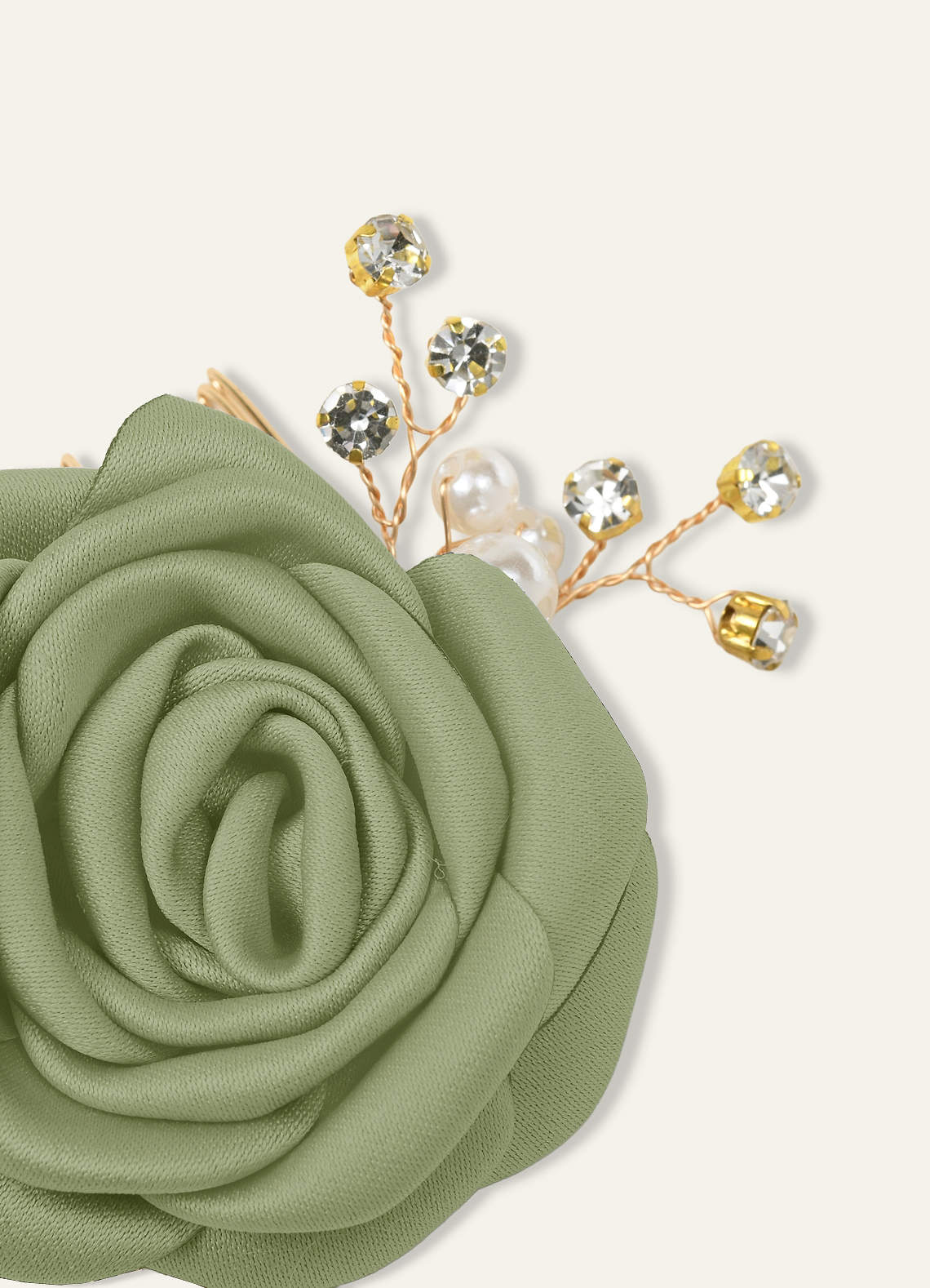 Matching Color Matte Satin Rose Hairpin Set — Pistachio — 图 128/244