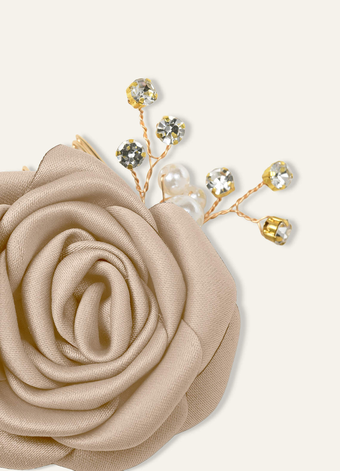 Matching Color Matte Satin Rose Hairpin Set — taupe — 图 180/244