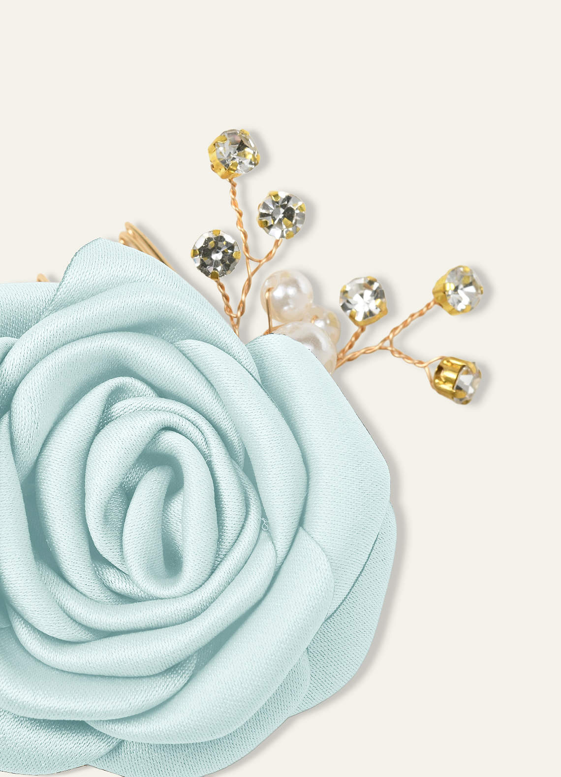 Matching Color Matte Satin Rose Hairpin Set — Sea Glass — 图 135/244