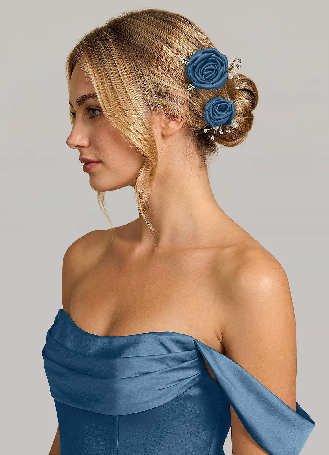 Matching Color Matte Satin Rose Hairpin Set — Bermuda — 图 80/244