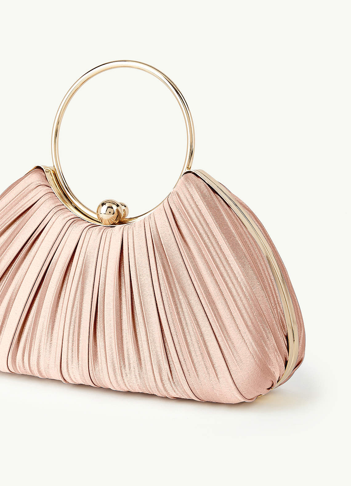 Matching Color Metallic Satin Pleated Handbag — English Rose — 图 87/204