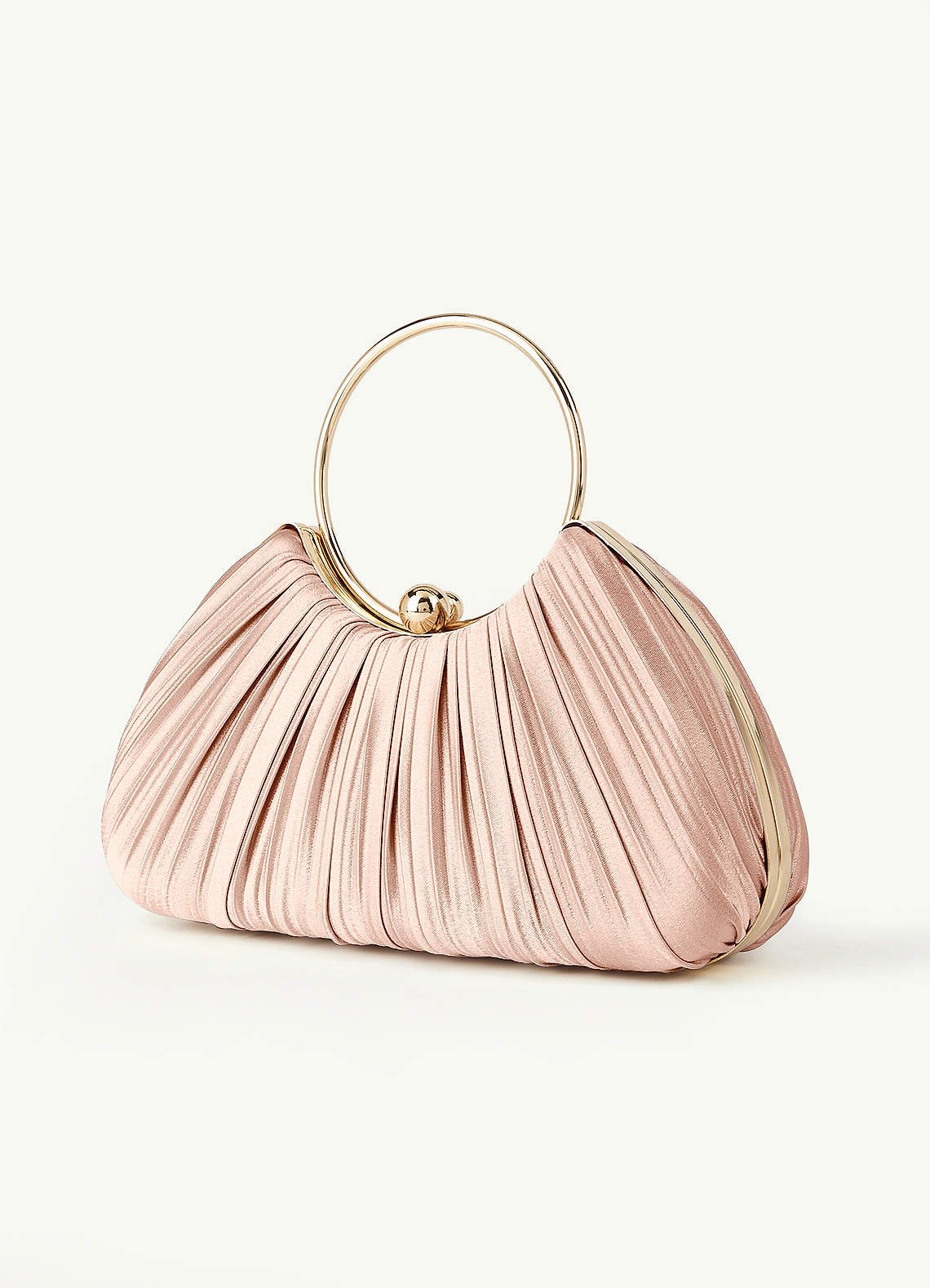 Matching Color Metallic Satin Pleated Handbag — English Rose — 图 90/204