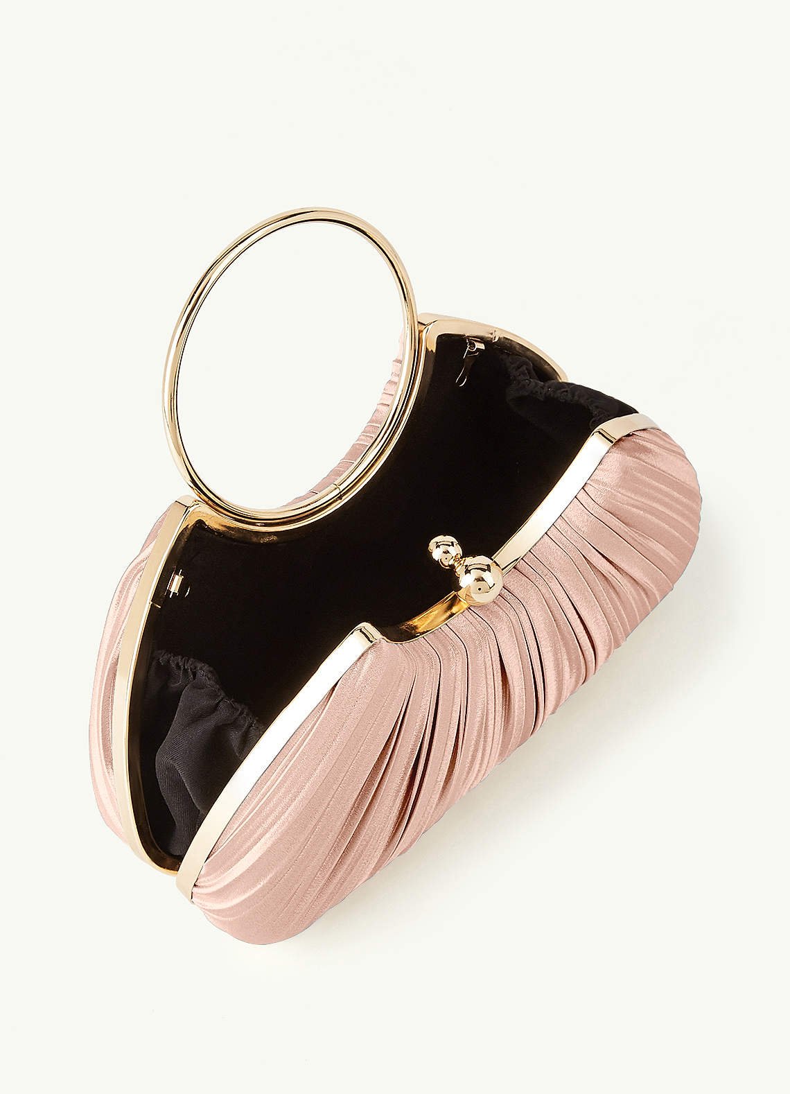 Matching Color Metallic Satin Pleated Handbag — English Rose — 图 89/204