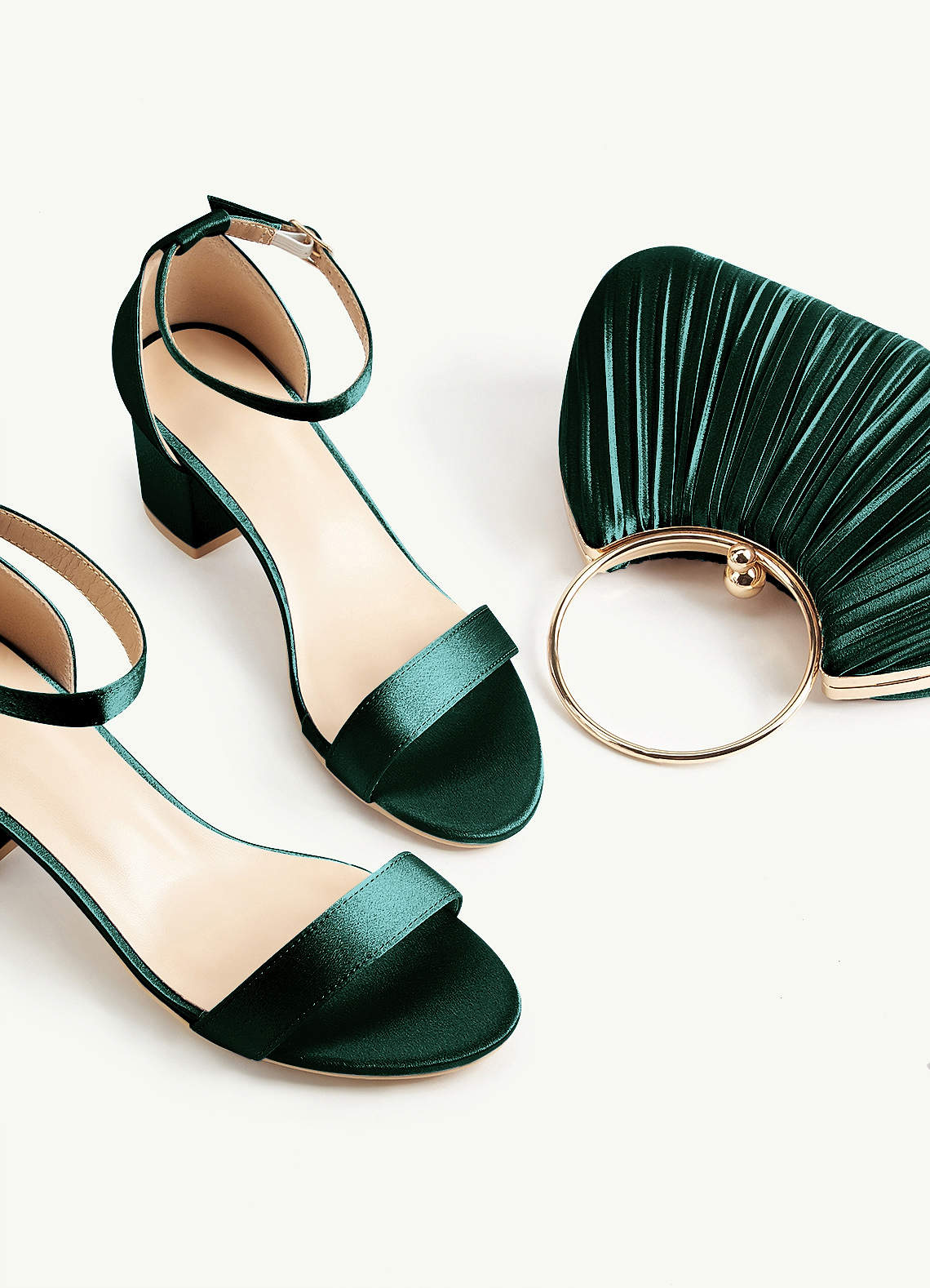 Matching Color Metallic Satin Pleated Handbag — Pine — 图 40/204