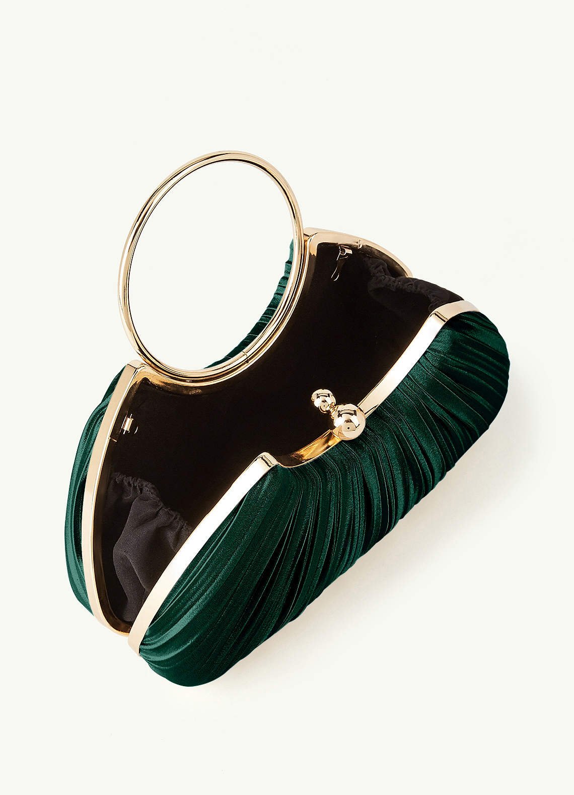 Matching Color Metallic Satin Pleated Handbag — Emerald, Sky Blue — 图 47/204