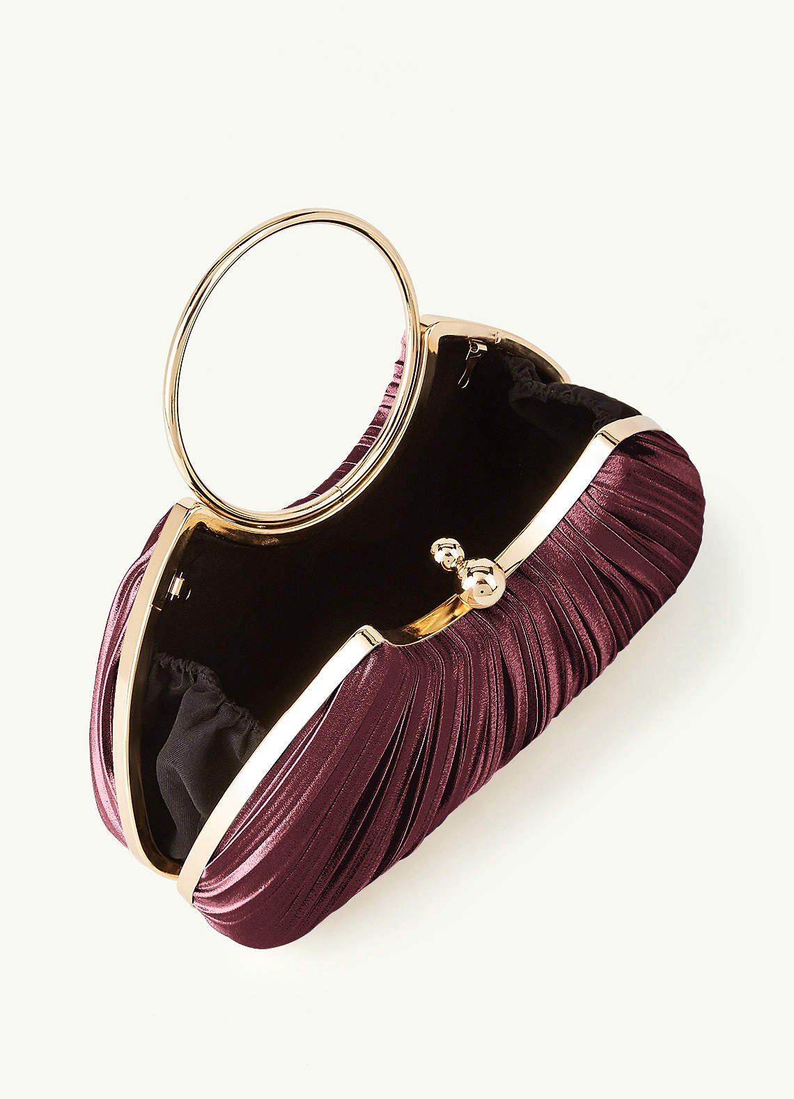 Matching Color Metallic Satin Pleated Handbag — Desert Rose — 图 107/204