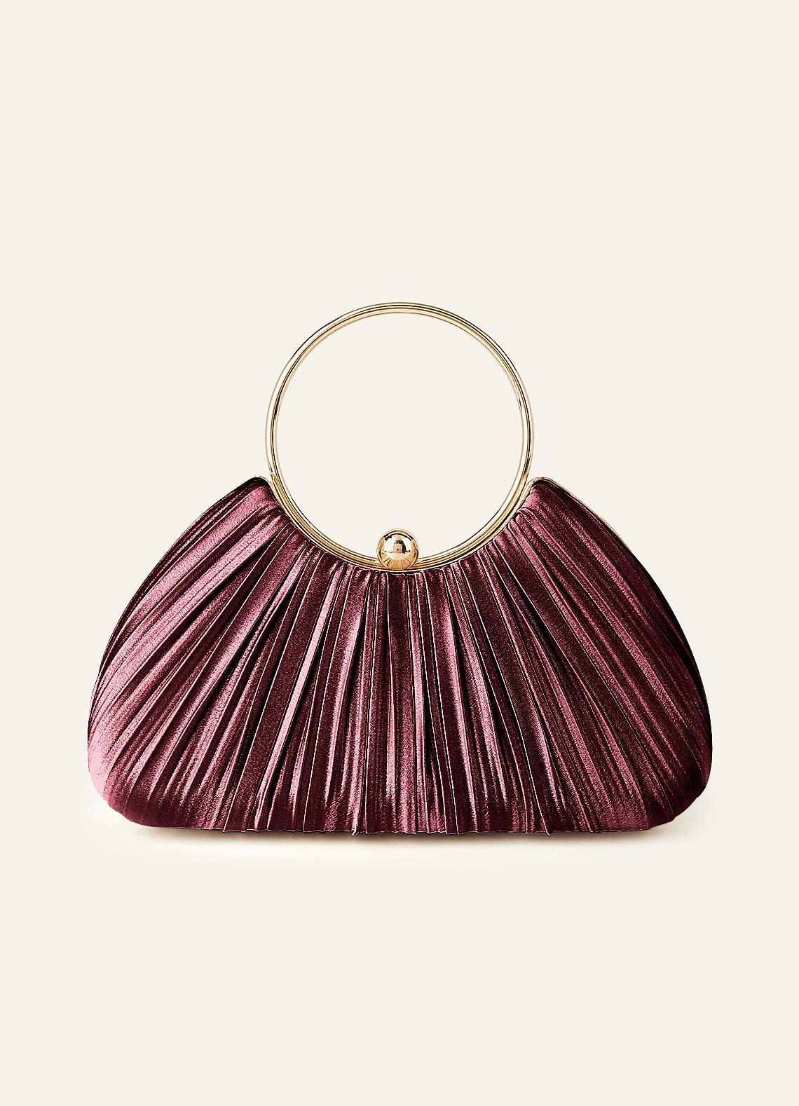 Matching Color Metallic Satin Pleated Handbag — Desert Rose — 图 103/204