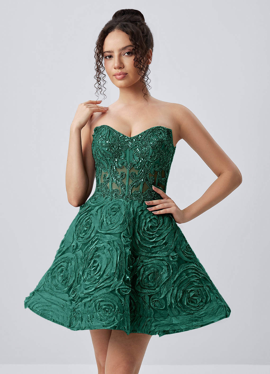 Mathilde Skater Sweetheart Tulle Mesh Mini Prom Dress in black