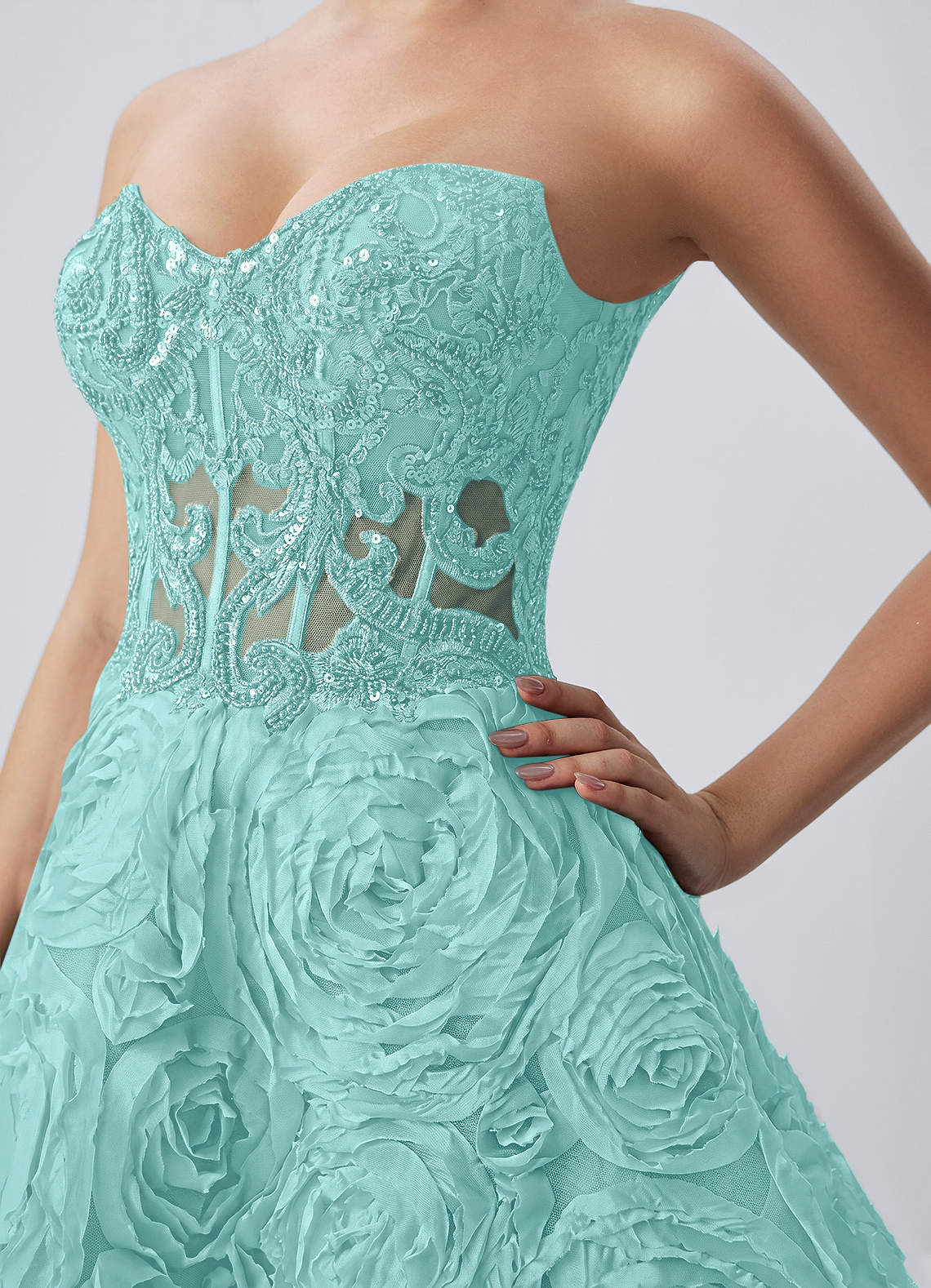 Mathilde Skater Sweetheart Tulle Mesh Mini Prom Dress in Light Green