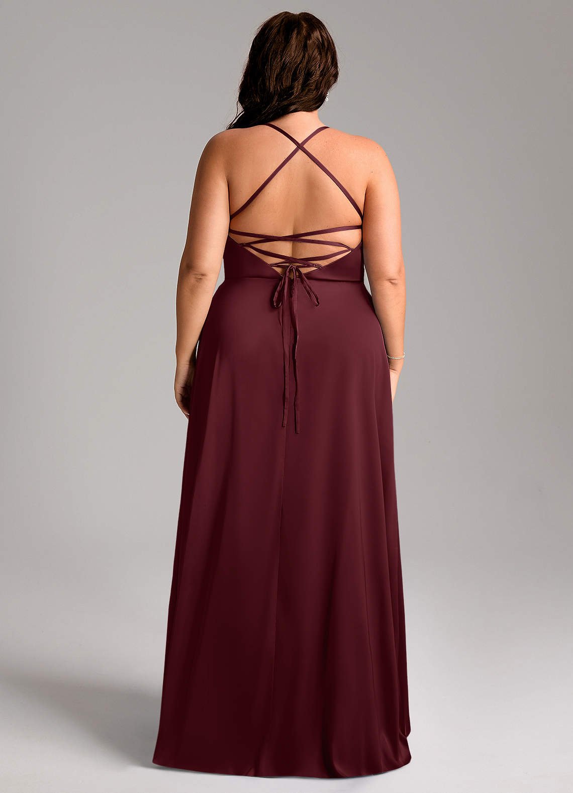 Mei A-Line V-Neck Stretch Satin Bridesmaid Dress