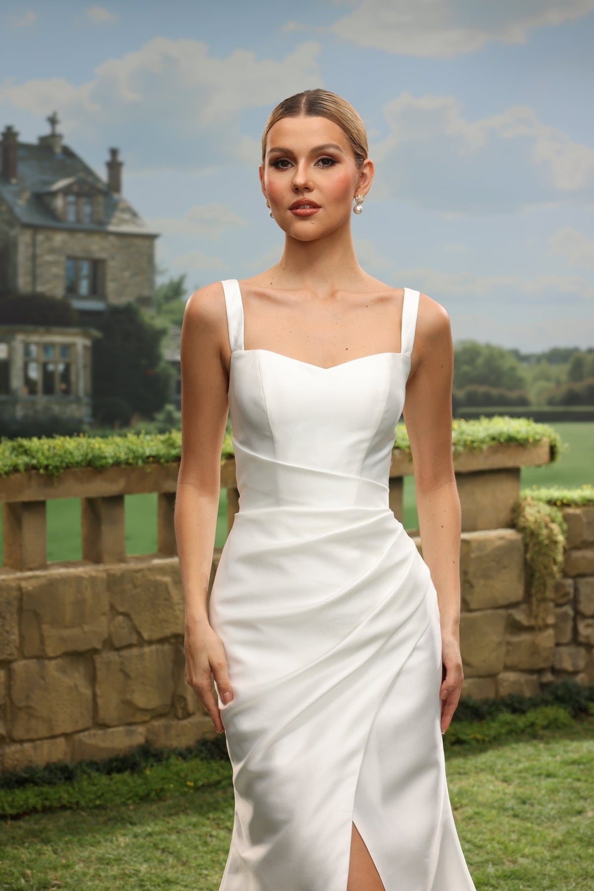 Zora white wedding dress detail view 6