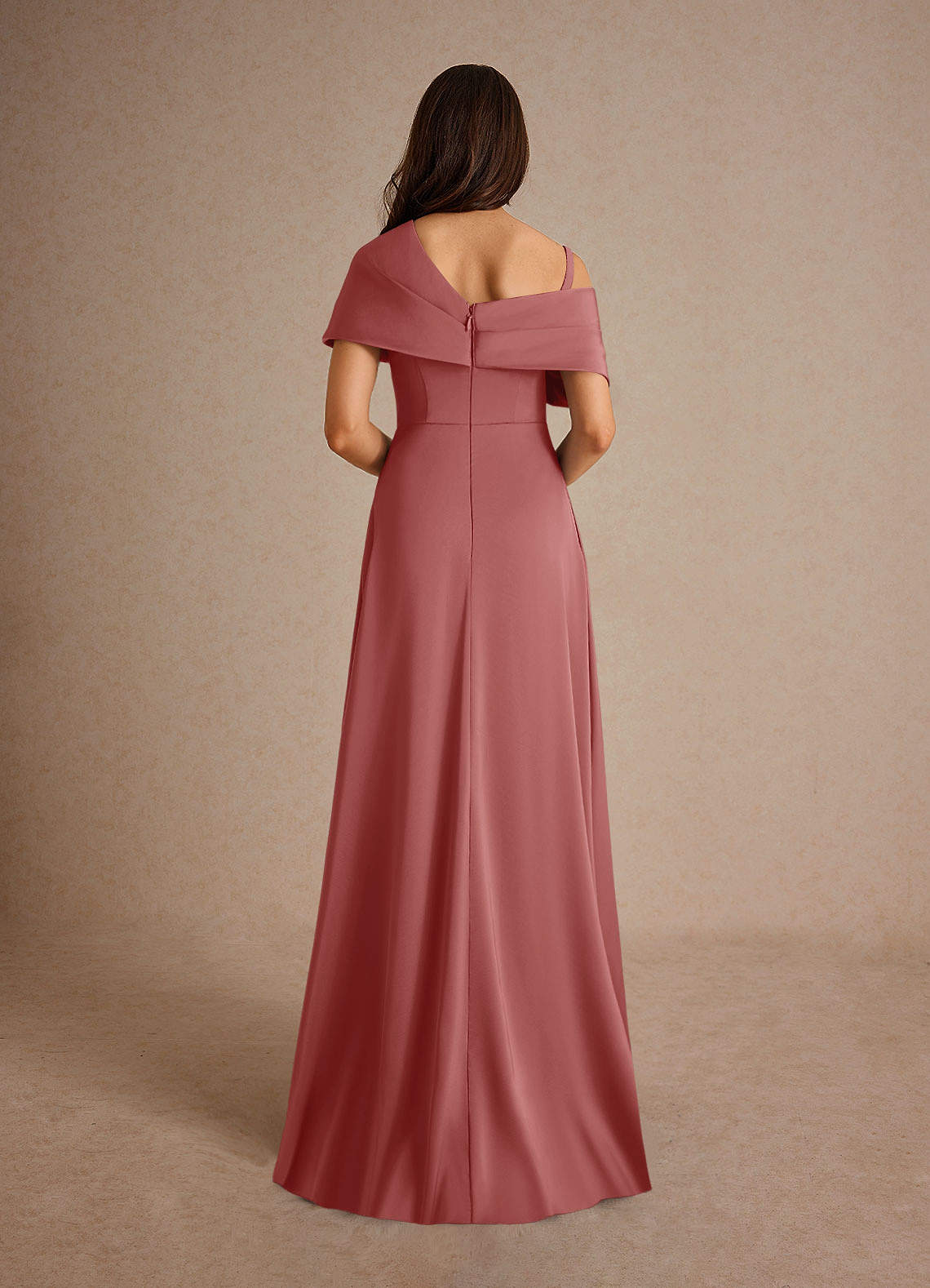 Milton A-Line One-Shoulder Stretch Satin Mother of the Bride Dress in Frosted Lilac
