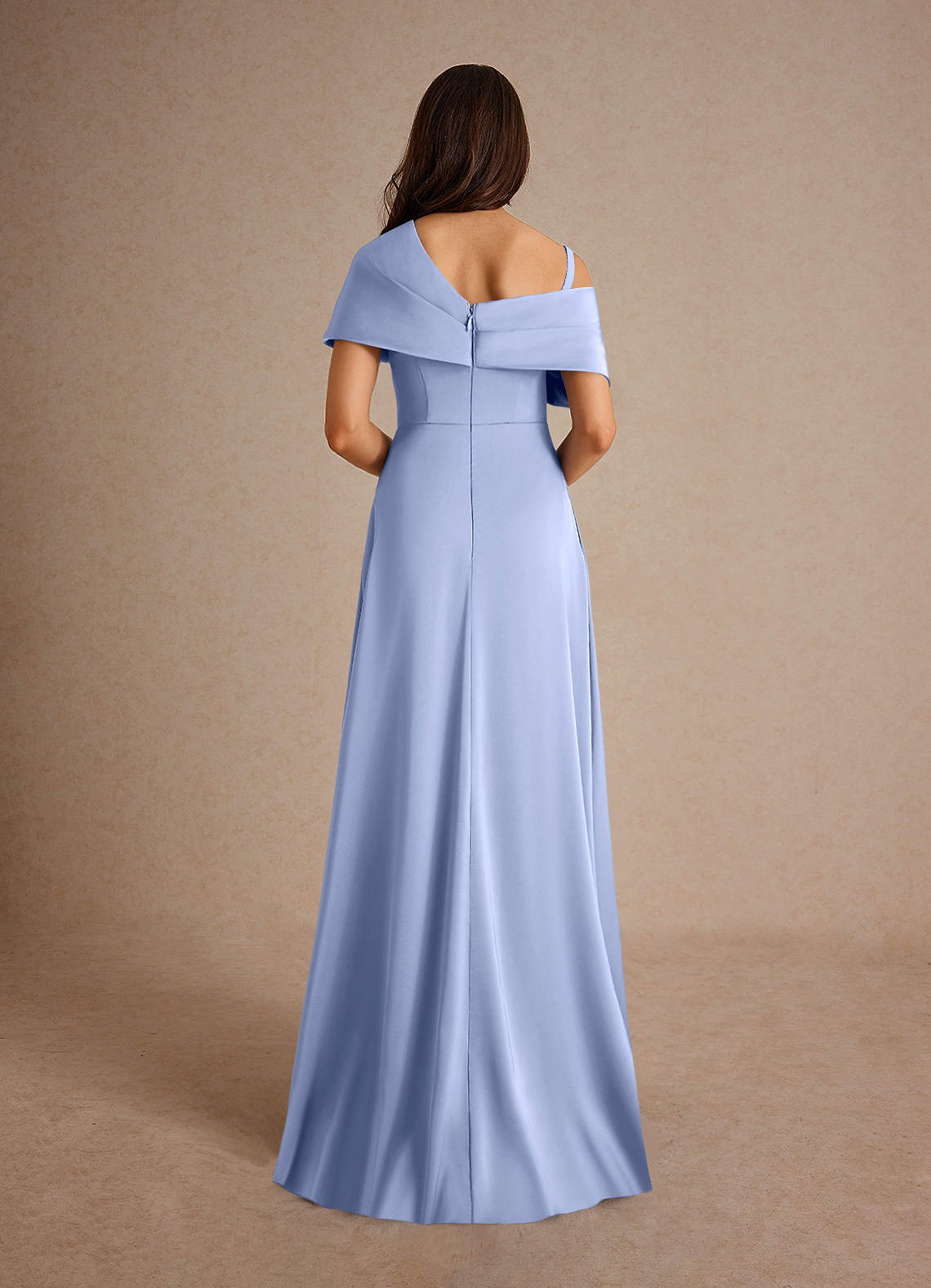 Milton A-Line One-Shoulder Stretch Satin Mother of the Bride Dress in Ice