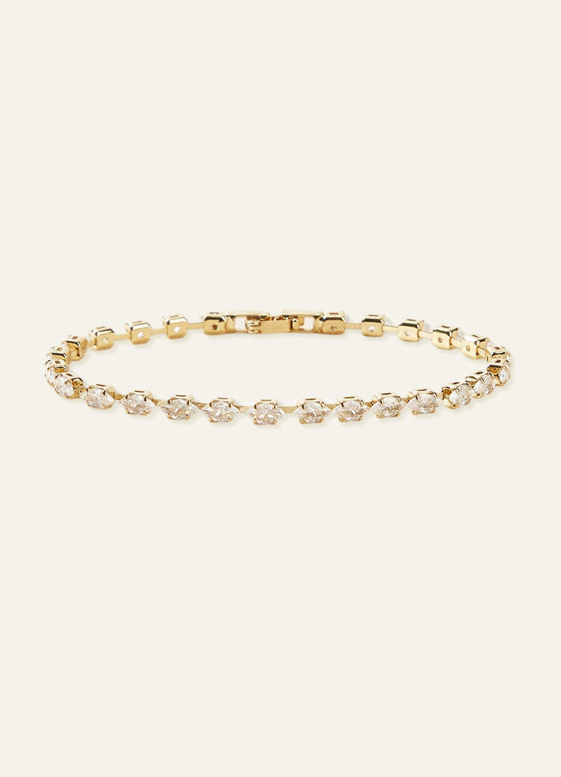 Mini Marquise Crystal Tennis Bracelet — Gold — 图 1/10