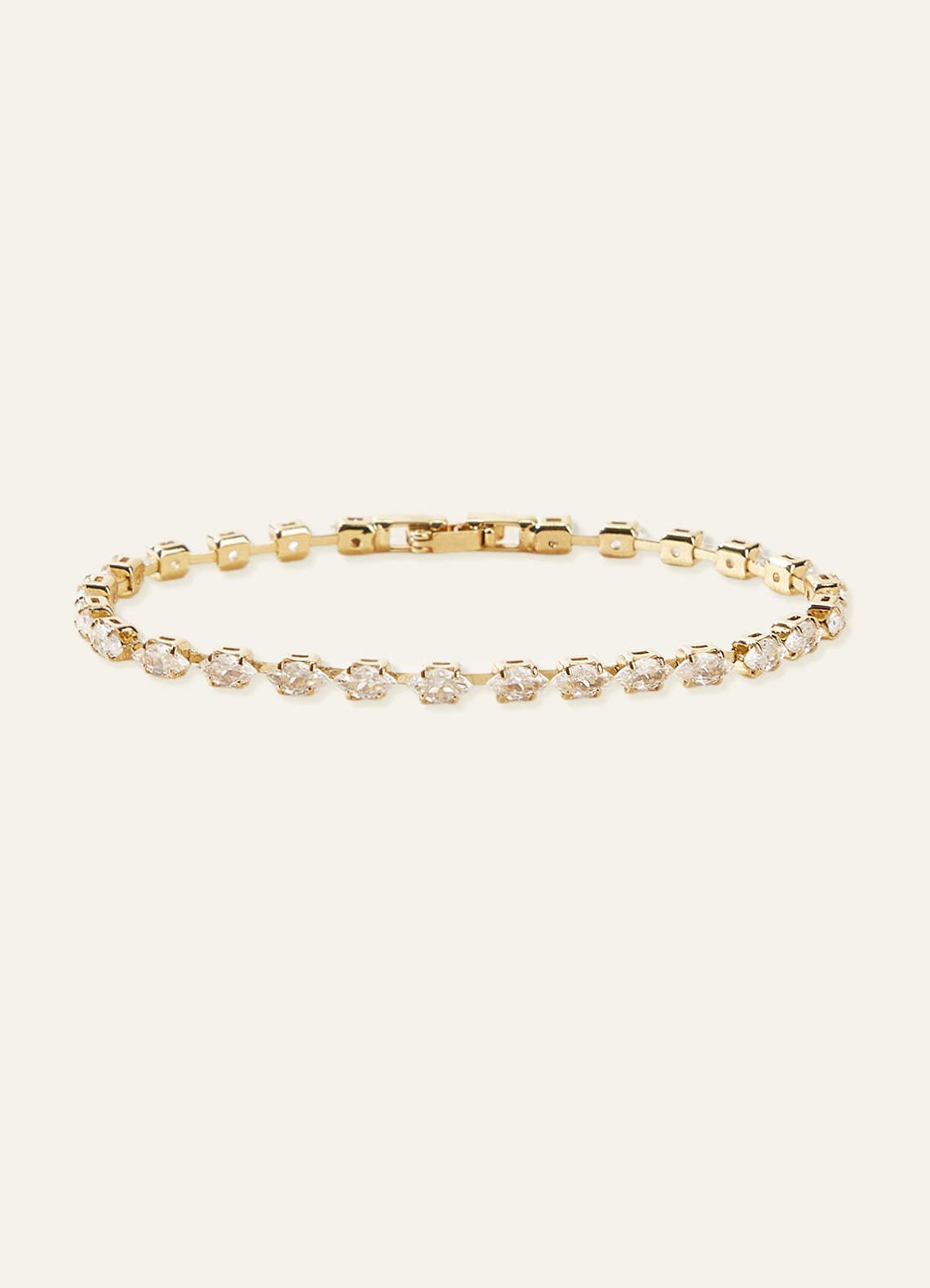 Mini Marquise Crystal Tennis Bracelet — Gold — 图 1/10