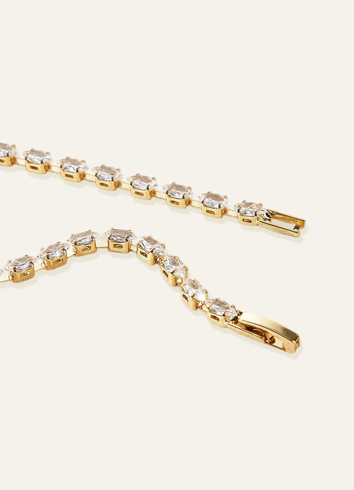 Mini Marquise Crystal Tennis Bracelet — Gold — 图 5/10