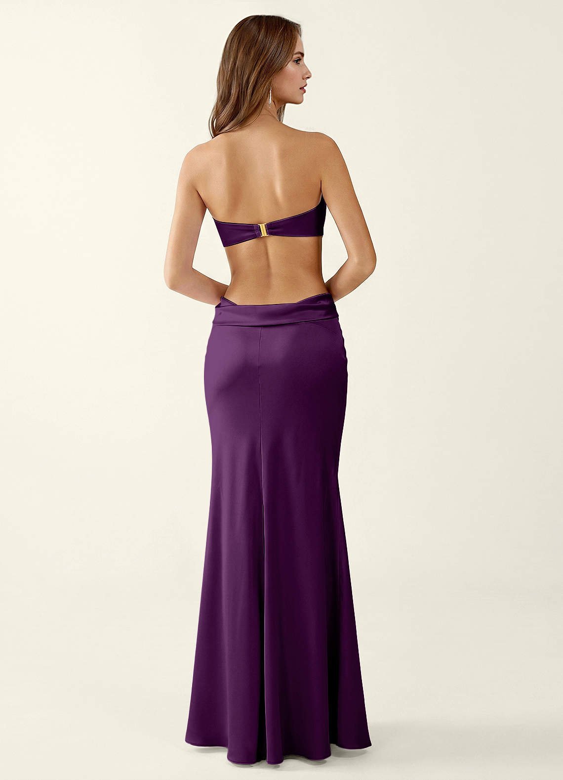 Miniqueadom Mermaid Strapless Satin Prom Dress in Grape