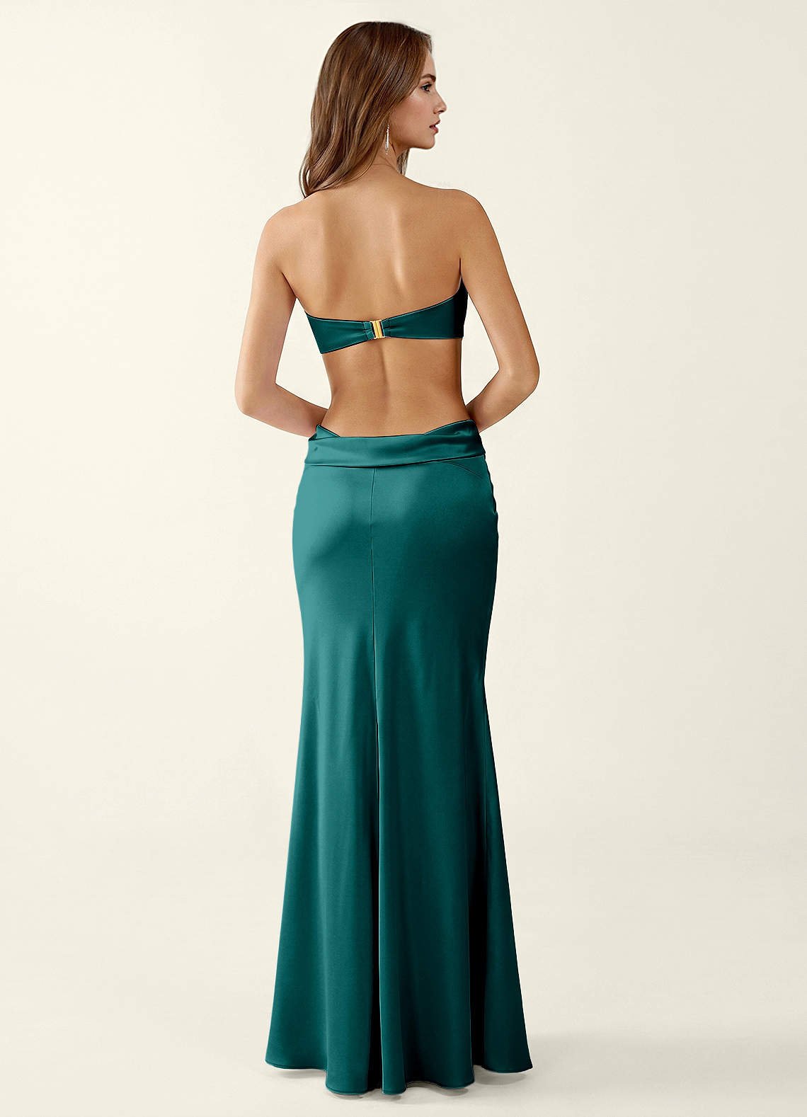 Miniqueadom Mermaid Strapless Satin Prom Dress in Peacock