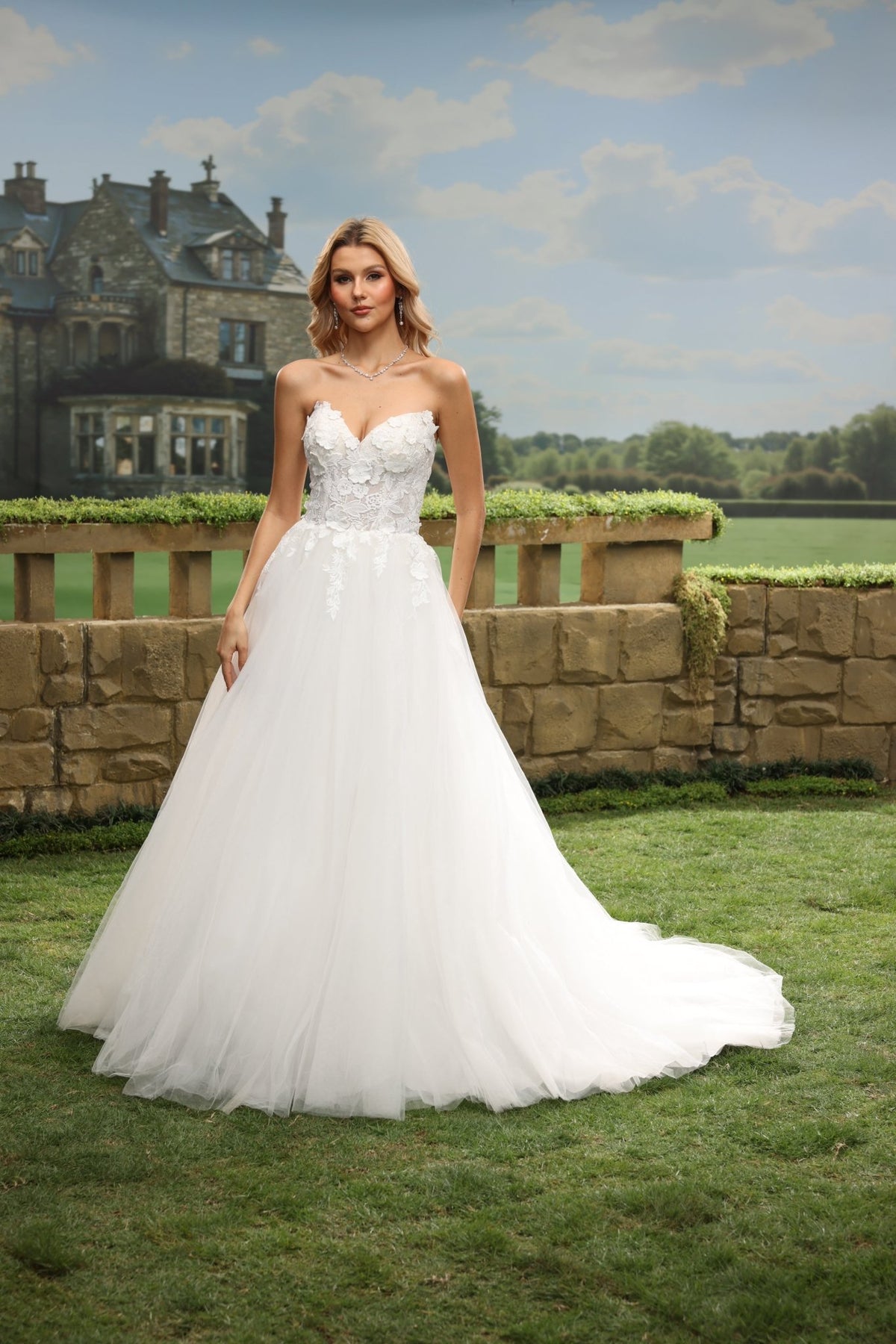 Mira white wedding dress back view 8