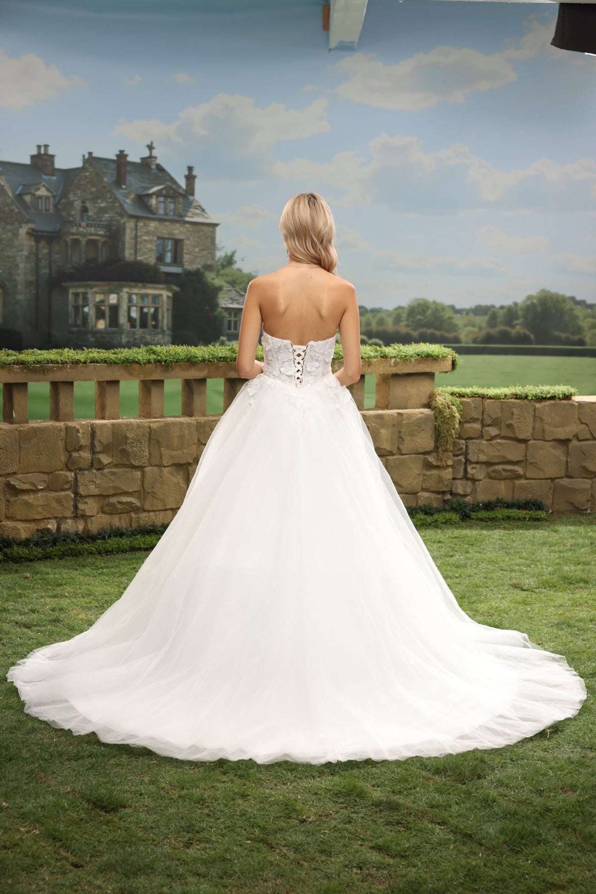 Mira white wedding dress back view 9