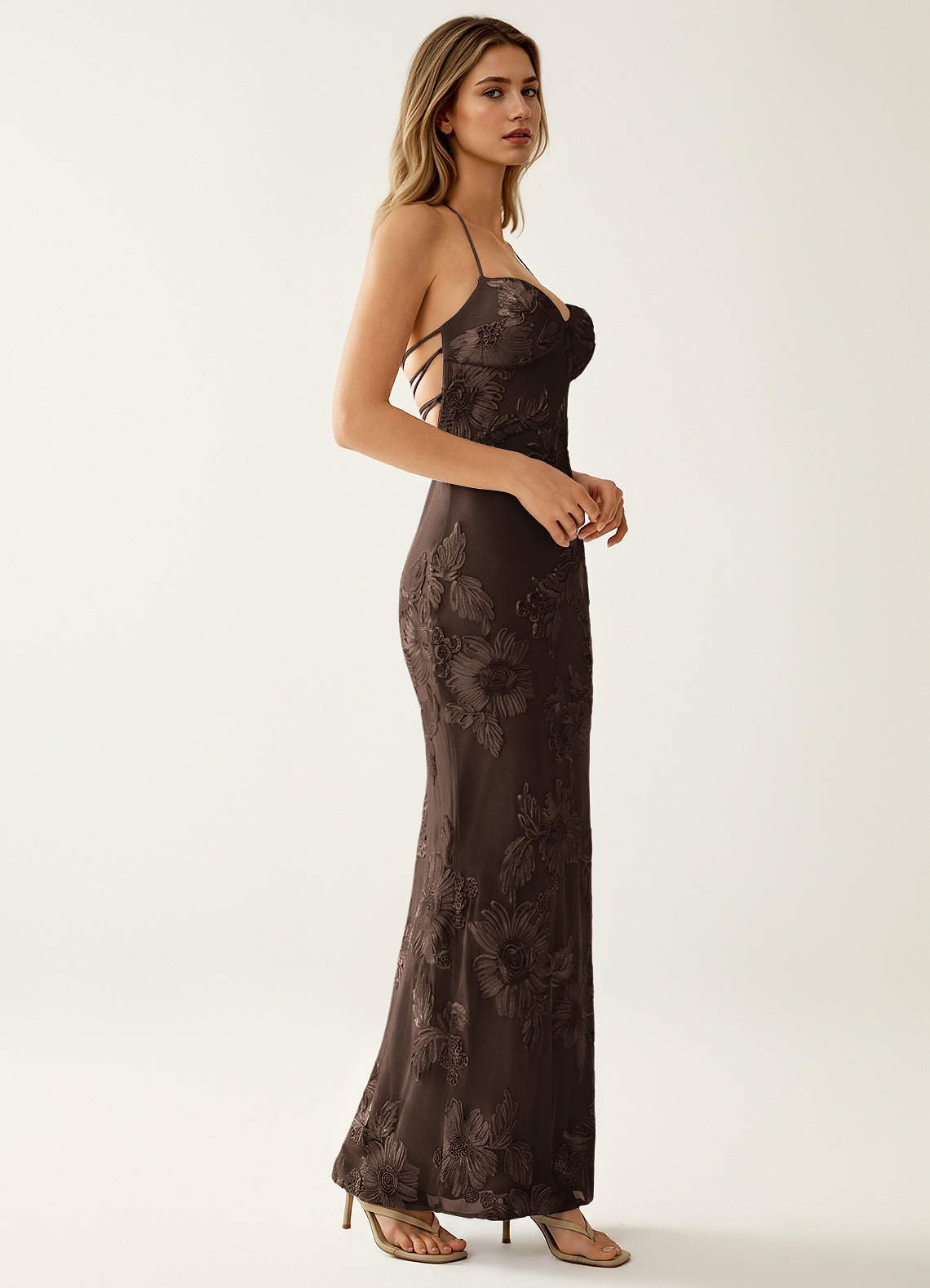 Nasasiya Mermaid Halter-Neck Stretch Lace Prom Dress in Coco