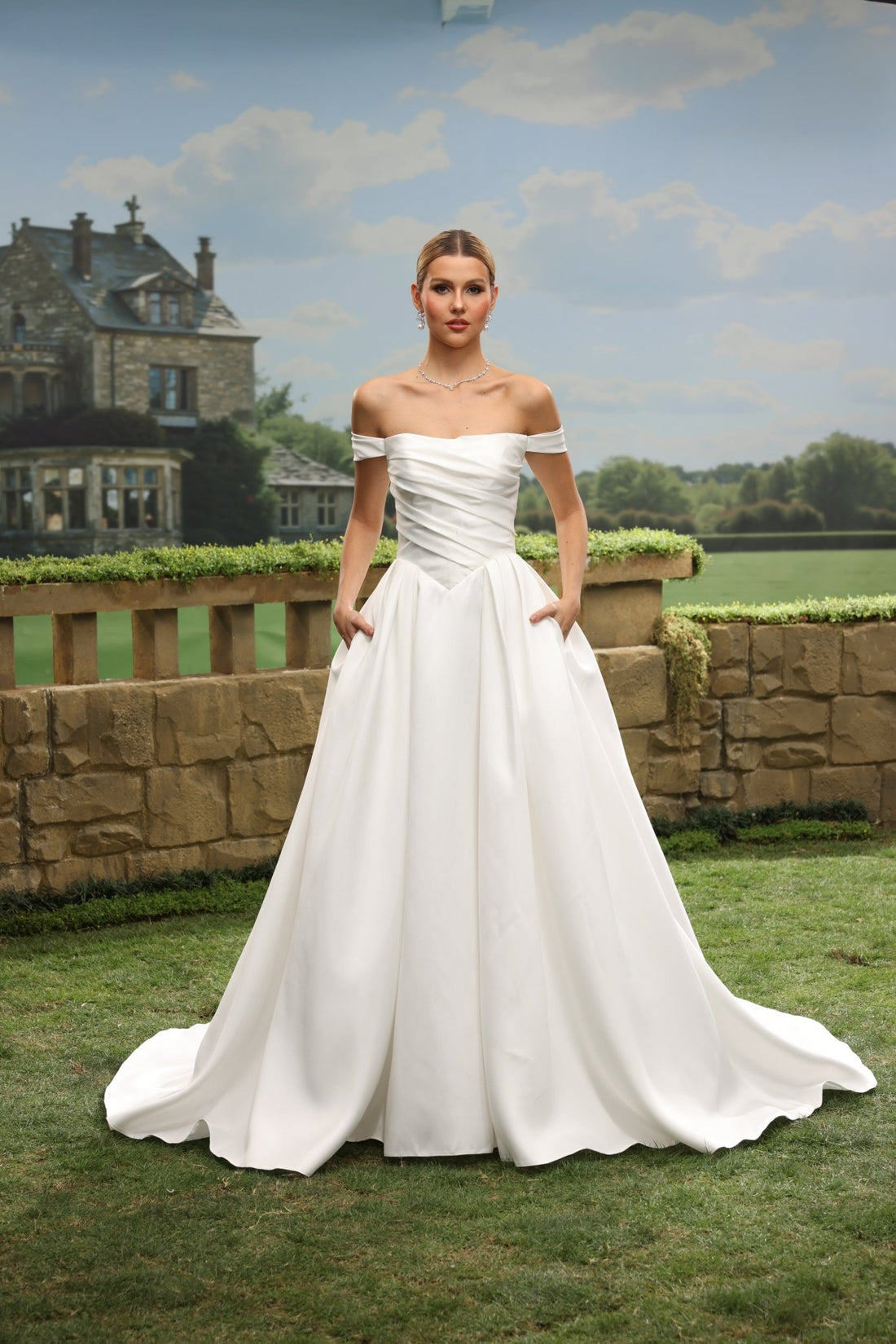 Nola white wedding dress front view 1