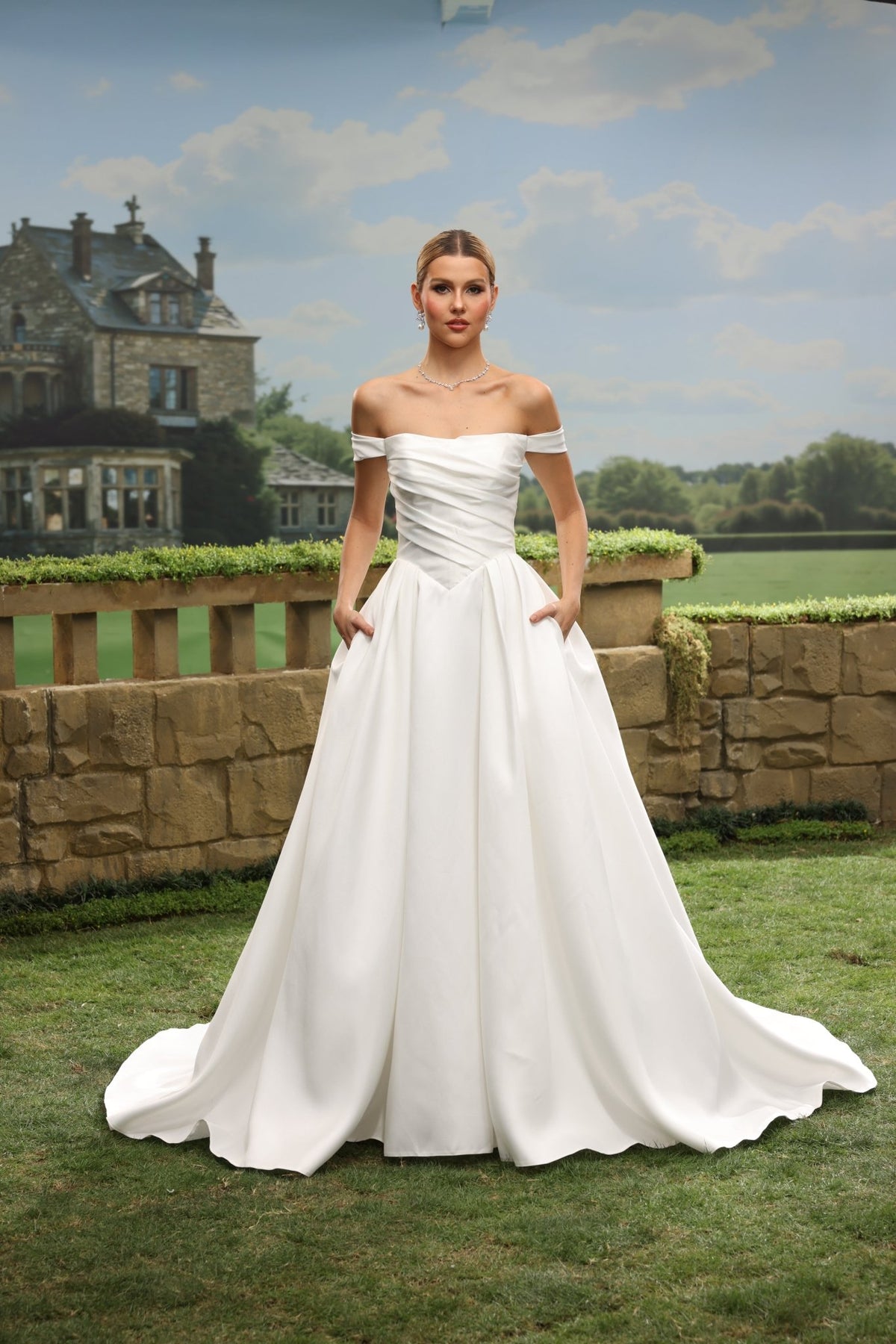 Nola white wedding dress front view 1
